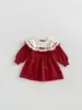 Vestido Suéter Rojo para Niña 2026 Invierno Nuevo Conjunto Festivo de Año Nuevo para Niños Suéter para Bebé Vestido de Punto Grueso