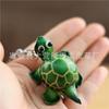 Llavero con forma de mini tortuga de piel de vaca de primera capa, colgante para pareja, mochila, accesorios, juguetes de animales para niños, regalos creativos.