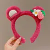Faixa de Cabelo de Pelúcia Desenho Animado para Mulheres 20256 Nova Outono e Inverno Faixa Fofa para Lavar o Rosto, Presilha de Cabelo Antiderrapante e Segura