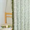 Cortinas de Keqiao de Alta Gama en Verde Vibrante Estilo Retro Pastoral Francés para Ventana Saliente con Ganchos y Decoración de Encaje