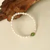 Pulsera de Cristal de Perlas de Agua Dulce para Mujer, Joyería al por Mayor de Pulseras de Jade Natural, Cuentas Pequeñas de Arroz, Regalo de Vacaciones para Mamá