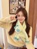 Bufanda Original de Peluche Otoño/Invierno 2024 para Mujer, Versátil Versión Coreana de Invierno Calentador de Cuello Estilo Coreano Hecho a Mano Estilo Nacional