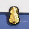 Pingente Guanyin Buda de Jade com Incrustação de Ouro Moyu Hetian Pingente Hetian Jade com Incrustação de Ouro para Homens e Mulheres Presente Atacado