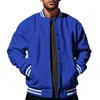 Ropa de Hombre Transfronteriza Otoño e Invierno Forro Polar Retro Americano Chaqueta de Béisbol Holgada Casual Cuello Alto de Pie Chaqueta de Hombre de un Solo Botón