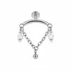 Pendientes de aro de cadena de circón marquise de acero inoxidable para mujer, joyería de lujo simple y elegante, directo del fabricante