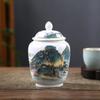 Latas de chá de cerâmica azul e branca retrô chinesa para uso doméstico, pequenas e médias, seladas, latas gerais, caixa de embalagem para armazenamento de chá a granel, atacado