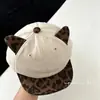 Gorra para niños, nuevo producto de otoño, gorra de béisbol elegante con estampado de leopardo para niños y niñas, visera suave, sombrero para protección solar en viajes al aire libre