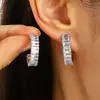 Pendientes de circonita con incrustaciones de cobre estilo europeo y americano, pendientes de encaje creativos de lujo franceses para mujer, pendientes geométricos transfronterizos al por mayor
