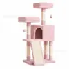 Fábrica de rascadores para gatos pequeños y medianos, postes rascadores resistentes a los arañazos, nido para gatos, plataforma de salto para gatos, todo en uno, duradero, fácil de limpiar, árbol para gatos de terciopelo