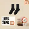 Calcetines Gruesos de Otoño e Invierno para Niños Calcetines de Rizo de Caña Media para Niños y Niñas Color Sólido Cálidos Calcetines de Piso Forrados de Felpa para Bebé