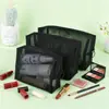 Bolsa de Malla Cosmética con Cremallera Conveniente, Almacenamiento de Artículos de Tocador, Neceser Portátil de Viaje, Bolsa de Malla de Almacenamiento al por Mayor