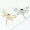 Broche de Libélula de Aleación con Pedrería de Venta Caliente Transfronteriza Europeo y Americano, Pin de Accesorio de Broche de Moda y Elegante para Traje de Mujer