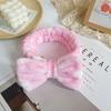 Diadema Europea y Americana Linda de Lunares de Terciopelo Coral con Lazo para Mujer para Lavar la Cara, Maquillaje, Deportes, Accesorios para el Cabello al por Mayor