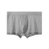Nova cueca de seda gelada para homens, respirável, antibacteriana, de secagem rápida, fresca ao toque, padrão xadrez pied-de-poule, boxer tamanho grande para adolescentes