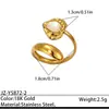 Anillo Minimalista de Acero Inoxidable Estilo Europeo y Americano para Mujer, Perla de Imitación, Lujo Ligero, Sensación de Alta Gama, No se Desvanece, Anillo Abierto Prensado con Aceite, Joyería de Mano