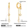 Aretes de Acero Inoxidable Jieding: Pendientes Cruzados de Acero de Titanio para Mujer, Pendientes de Clip con Estrella de Cinco Puntas, Gota de Agua, Cadena y Borla, Lujosos y Sofisticados