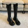 Botas de Cavaleiro Decote V Chuyuji, Botas Longas de Cano Alto com Solado Grosso para Mulheres, Botas Longas Chunky de Salto Alto Acima do Joelho Primavera e Outono 2026