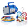 Bomba de vacío experimental de succión 3.5CFM de 1L, bomba de vacío antirreflejos con cuerpo de válvula de cobre, juego de medidor de refrigerante
