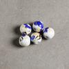 Pulseira artesanal faça você mesmo material de porcelana azul e branca apliques contas de cerâmica contas redondas contas de cerâmica impressas contas soltas acessórios