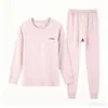 Conjunto de ropa interior térmica de otoño para niñas y estudiantes, algodón puro, conjunto de ropa interior cálida para adolescentes, pijamas para niños, camiseta interior de algodón para niños