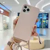 Funda de Silicona con Cordón para iPhone 13Pro 12Pro Max con Cordón