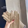 Guantes de Polar para Mujer Otoño e Invierno Dedo Índice Pantalla Táctil Lazo de Moda Estilo Coreano Guantes de Polar Colgantes para Montar