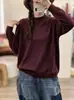Outono Inverno 2026 Novo Suéter Jacquard Vazado Lã Gola Meio Alta Manga Longa Tricô Solto Top Básico Feminino