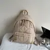 Mochila de Algodón Otoño e Invierno 2025 Nueva Hilo Bordado Mochila de Algodón Relleno para Mujer Múltiples Compartimentos Mochila Pequeña Casual para Viajes Diarios para Mujer