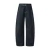 Pantalones vaqueros Muqiu para hombre de Lyocell estilo americano con corte curvo, color original, diseño de doble pinza y corte holgado de pierna ancha