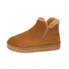 Zapatos de algodón, estilo noreste, piel genuina, mocasines de invierno, antideslizantes, impermeables, cálidos, botas de nieve, para hombre, combinados de piel y pelo, engrosados y forrados de felpa