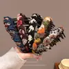 Diadema de corona alta estilo coreano, diadema de borde ancho, diadema para lavarse la cara con dientes, accesorio para el cabello de tela a cuadros de alta gama
