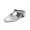 Sandalias casuales de cuña tejidas para mujer, estilo francés, sin cordones, con punta cuadrada y diseño hueco, para ir al trabajo y uso diario