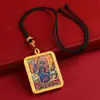 Collar con Thangka estilo Xizang Semi-Pintado a Mano Vajra Dorado