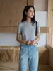 Top de Verano Casual, Cómodo y Versátil para Mujer de Manga Corta Redondo Tencel Modal 9972