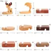 Soporte Creativo para Teléfono Móvil de Madera Maciza Personalizado Adornos Decorativos de Dibujos Animados de Animales Regalo de Cumpleaños Artefacto Perezoso para Drama en la Mesita de Noche