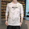 Camiseta de manga larga de primavera y verano para hombre, ropa de trabajo pura, resistente al desgaste y a las manchas, fina y a la moda, que combina con todo, para verano