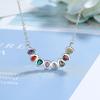 Colgante de Joyería de Nuevo Estilo Europeo y Americano Transfronterizo, Collar de Clavícula Moderno y Versátil con Zircón Colorido, Collar Geométrico Elegante y Único
