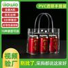 Bolsa de PVC Bolsa Transparente Versão Melhorada Espessa Popular Estilo Ins Nova Bolsa de Mão Bolsa de Presente Flor de Copo Personalização