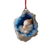 Decoración Navideña Huevo de Roca de Cristal Nuevo Producto Transfronterizo Colgante de Árbol de Navidad Búho Regalo Navideño Acrílico