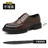 Sapatos Masculinos de Couro Outono Novo Estilo Britânico Business Formal 7cm 9cm Solado Grosso Casual Tamanho Grande Aumento de Altura Sapatos de Casamento para Noivo