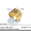 Anillo de Acero Titanio Chapado en Oro de 18 Quilates con Diseño Envolvente de Perlas, Lujo Ligero y Sensación de Alta Gama, Anillo Abierto, Joyería de Acero Inoxidable que No se Desvanece