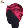 Gorro turbante de satén elástico de doble capa de seda artificial para quimioterapia gorro de noche comercio electrónico transfronterizo suministro de alta calidad