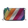 Bolso Pequeño Texturizado para Mujer 2025 Nuevo Color de Costura Color Arcoíris Hombro Bandolera Cadena Casual de Mano Sobre