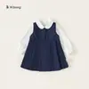 M Modelo de Bem-Estar Vestido de Menina Primavera e Outono Não Reutilizável Vestido Floral Infantil Vestido de Menina Outono Manga Longa Roupas Infantis Liquidação