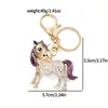 Llavero de Aleación de Zinc Fundición a Presión Electrochapado Personalizado con Diamantes Creativo de Colores de Caballo de Peluche Venta Directa de Fábrica Fuente de Joyería