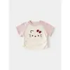 Camiseta de Manga Curta para Meninas Roupa de Verão 2026 Novas Blusas Estilosas para Bebês Roupas Infantis Finas de Verão