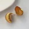 Pendientes de Croissant de Aleación de Cobre Simples y Elegantes, Accesorios de Moda de Exportación Europea y Americana, Versátiles y Audaces, con Cierres de Plata de Ley S925