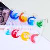 Brincos de resina epóxi de cristal DIY molde de silicone lua em forma de coração amor pingente pai-filho brincos molde de joias