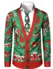 Otoño 2026 Nuevo Estación Independiente de Amazon Camisa de Manga Larga de Moda Camisa Navideña Impresa en 3D Ropa para Hombre