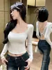 Top sexy de encaje calado, un atuendo elegante de otoño para mujer